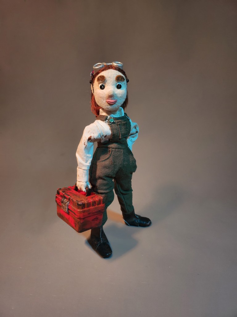 Marble stars in the short film Oasis as a mechanic that helped save a tarnished cyborg from dying in the desert. She's got sass and her tools to get her by in the dystopian world of Oasis.